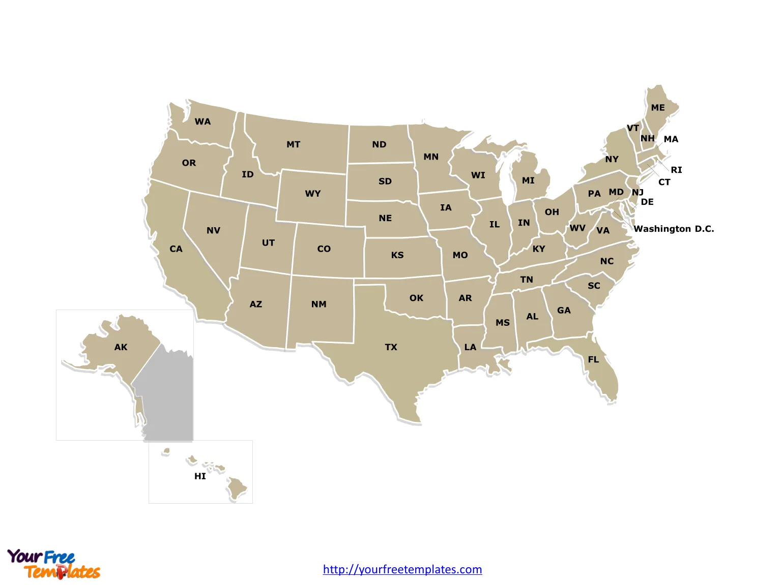 Us Map Ppt Template Free Printable Templates