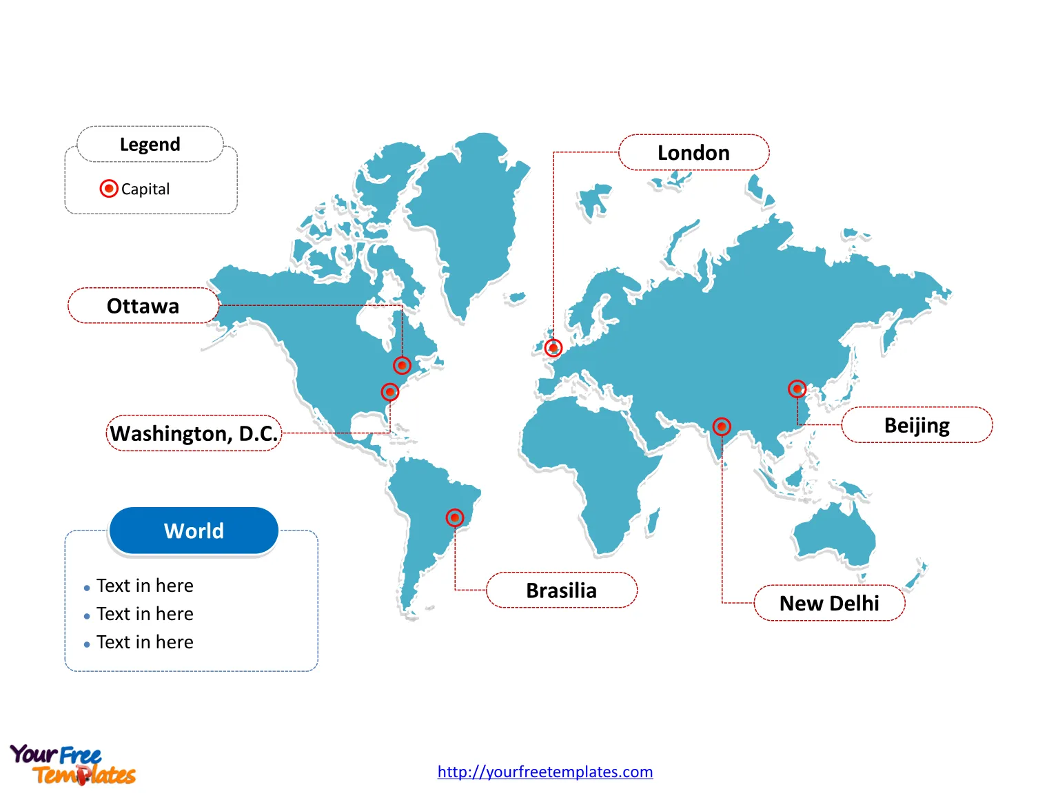 World Map free powerpoint templates Free PowerPoint Templates