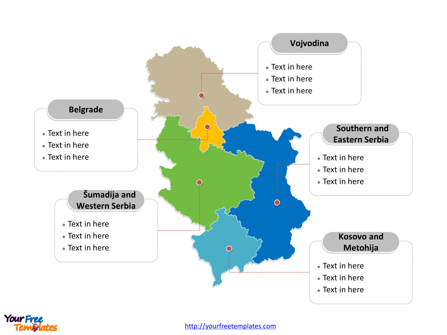 Serbia Region Map Free Powerpoint Template