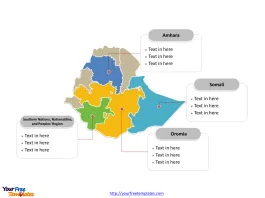 Ethiopia Political map labeled with major states
