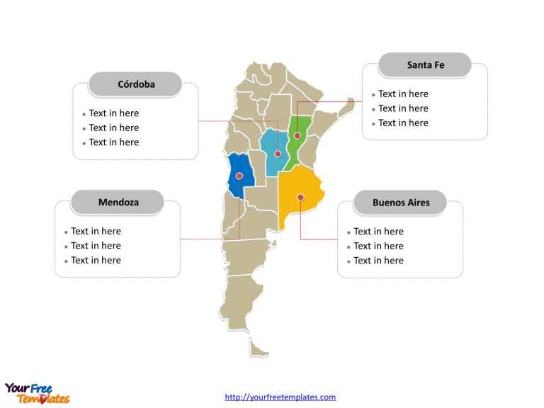 Argentina Political map label with major administration districts
