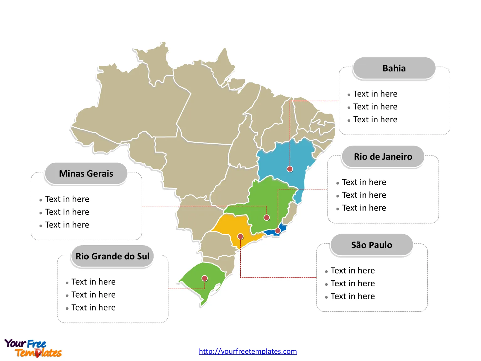 Free Brazil Powerpoint Map Free Powerpoint Template