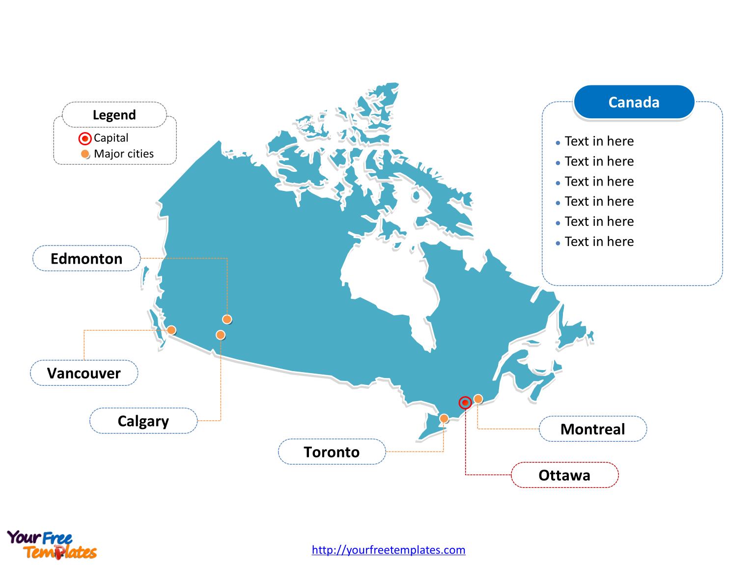 Printable Canada Map With Capitals And Provinces - Canada Map Blank Templates Free Powerpoint Templates