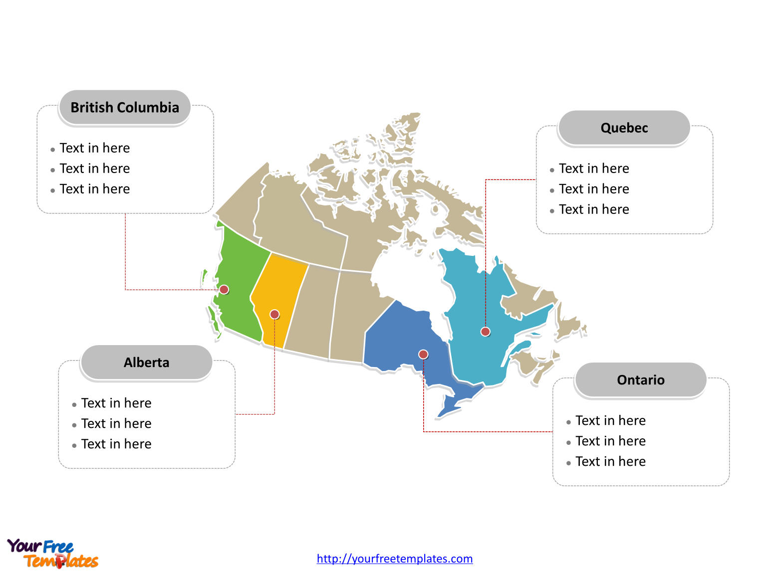 Canada Outline map label with cities