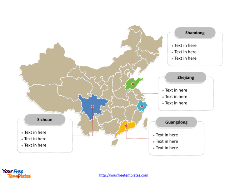 China Political map labeled with major provinces