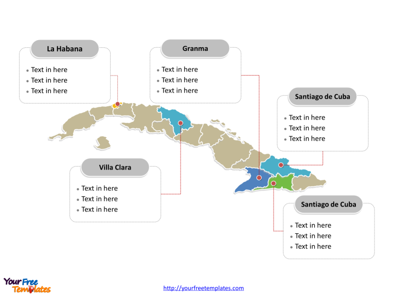 Cuba Political map label with major administration districts