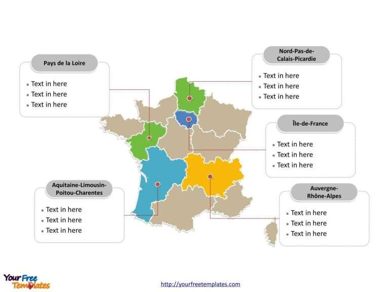 France Political map label with major administration districts