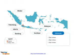 Indonesia Outline map labeled with cities