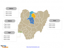 Nigeria Political map labeled with major states