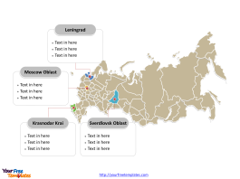 Russia Political map labeled with major administration districts