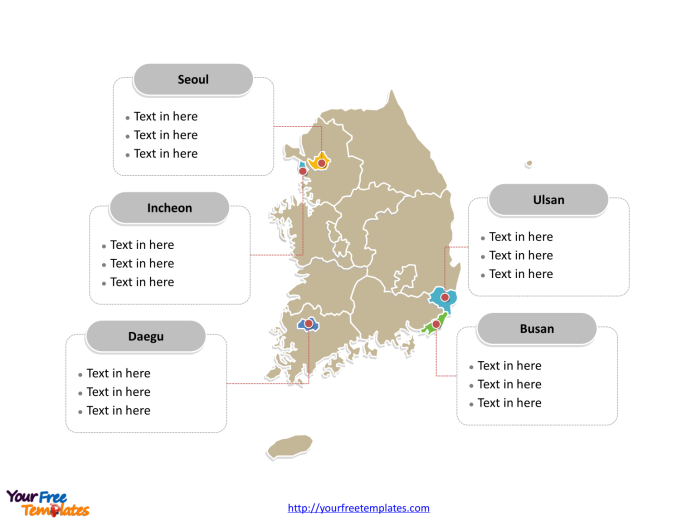South Korea Political map labeled with major states