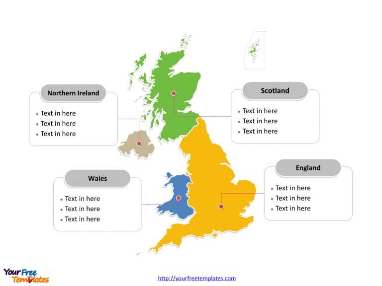 United Kingdom Political map labeled with major administration districts