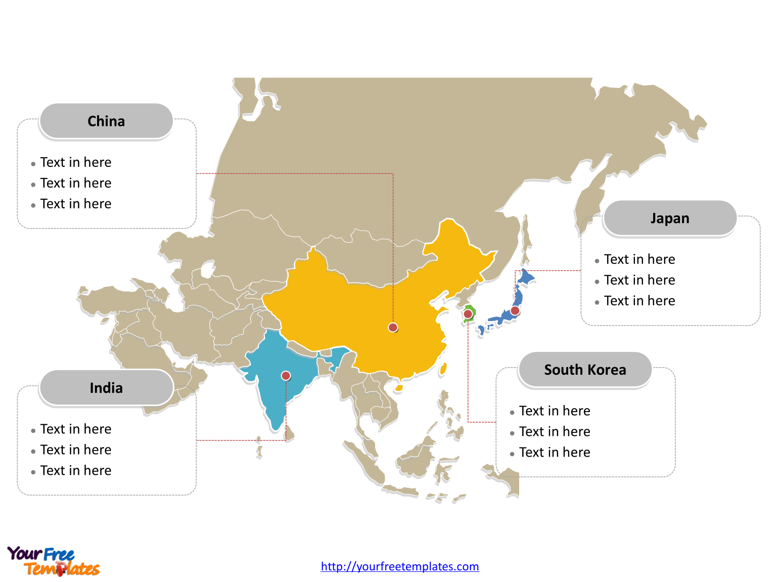 Map Of Asia Free Templates Free Powerpoint Templates