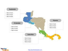 Central America Political map labeled with major countries