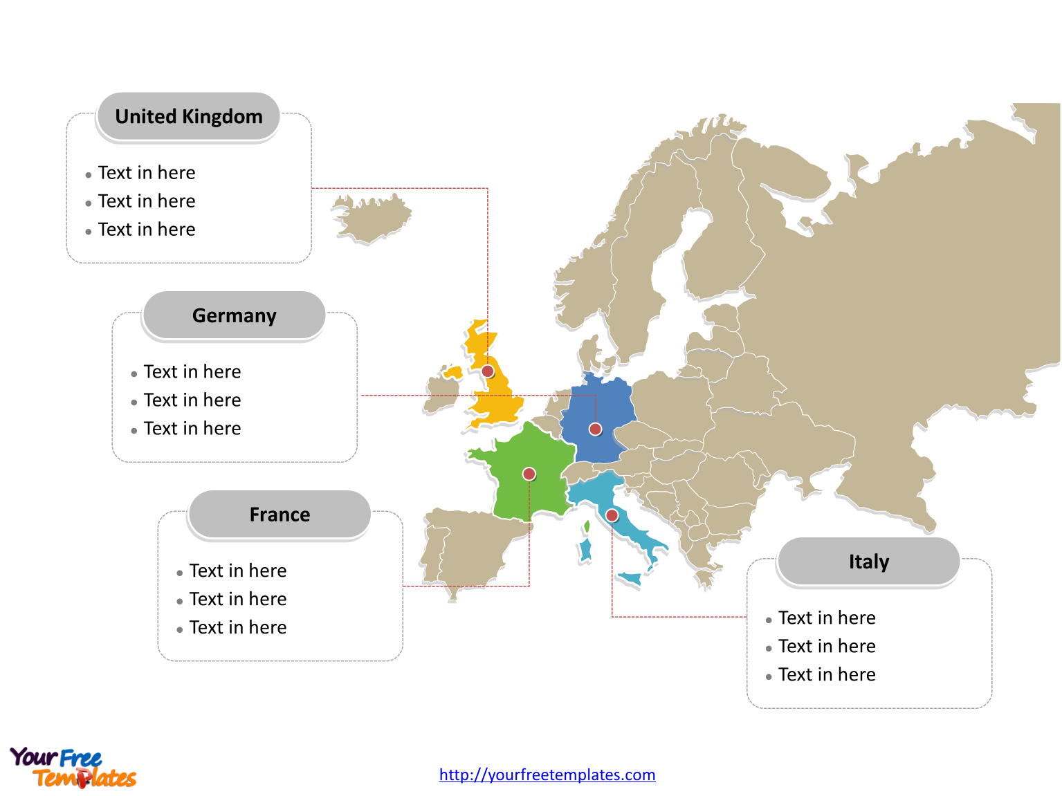 Europe Map Free Templates Free Powerpoint Templates