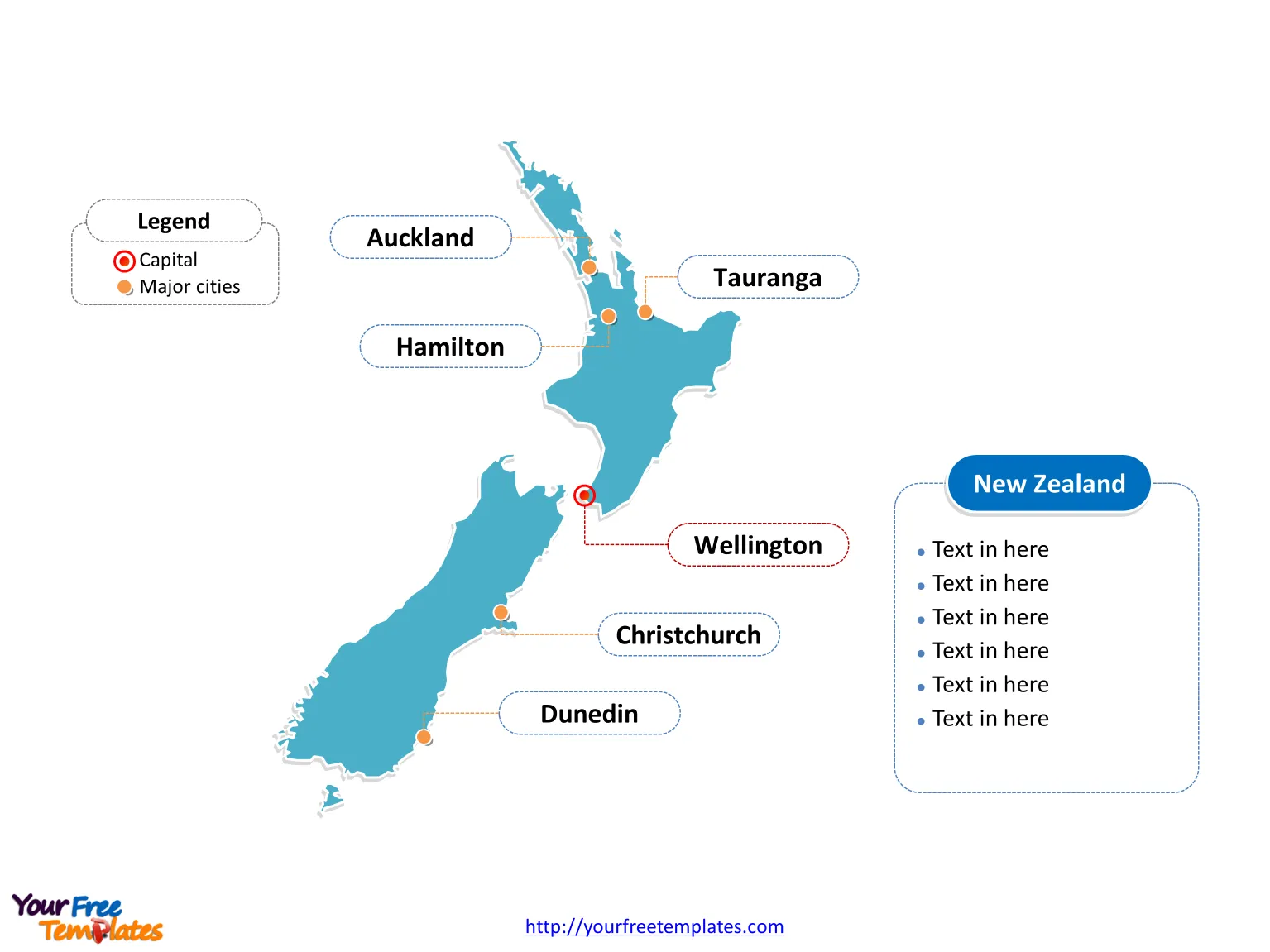 Tauranga New Zealand Map Free New Zealand Editable Map   Free PowerPoint Templates