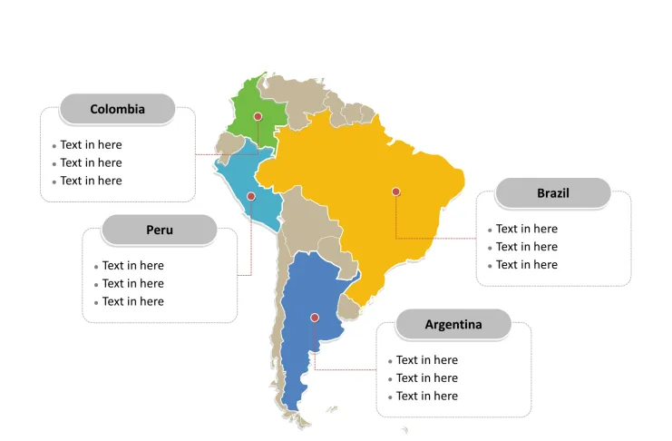 South America Political map labeled with major countries