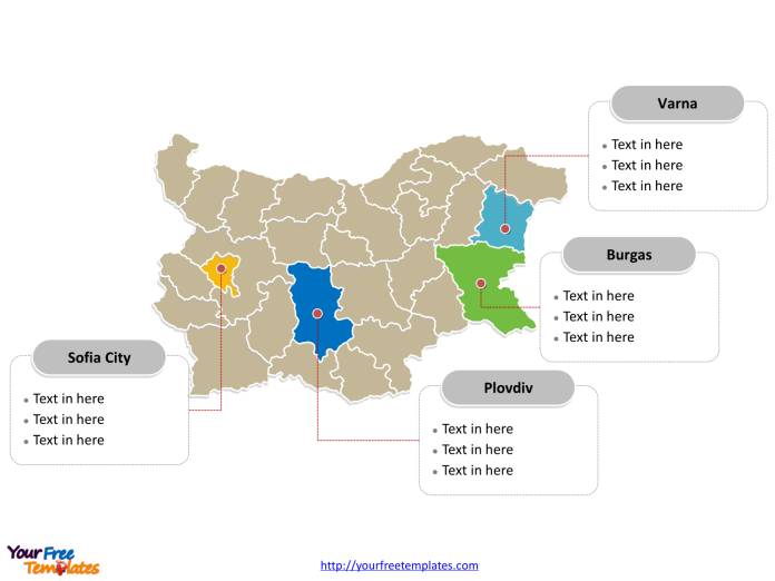 Bulgaria Political map labeled with major provinces