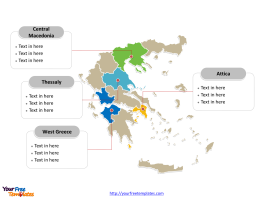 Greece Map with 13 Regions and one Autonomous Area Greece Political map labeled with major regions