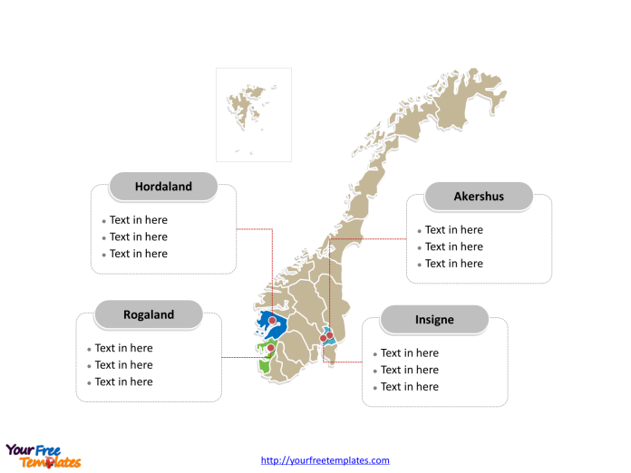 Norway Political map labeled with major counties
