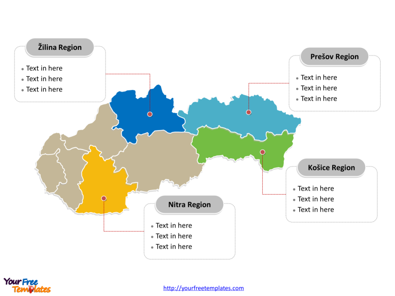 Slovakia Political map labeled with major regions