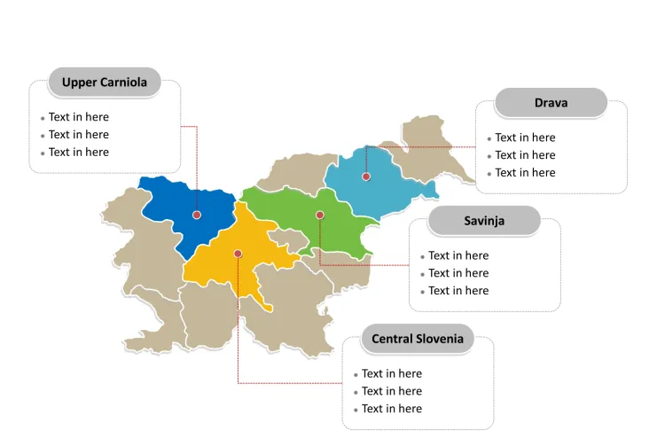 Slovenia Political map labeled with major regions