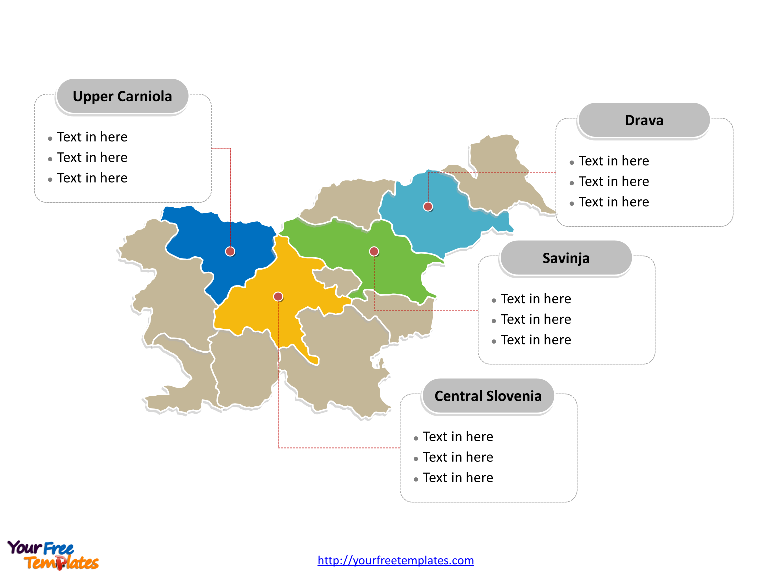 Slovenia Political map labeled with major regions