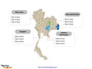 Map of Asia Countries of Thailand Political map labeled with major provinces