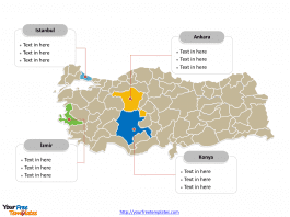 Turkey Political map labeled with major provinces