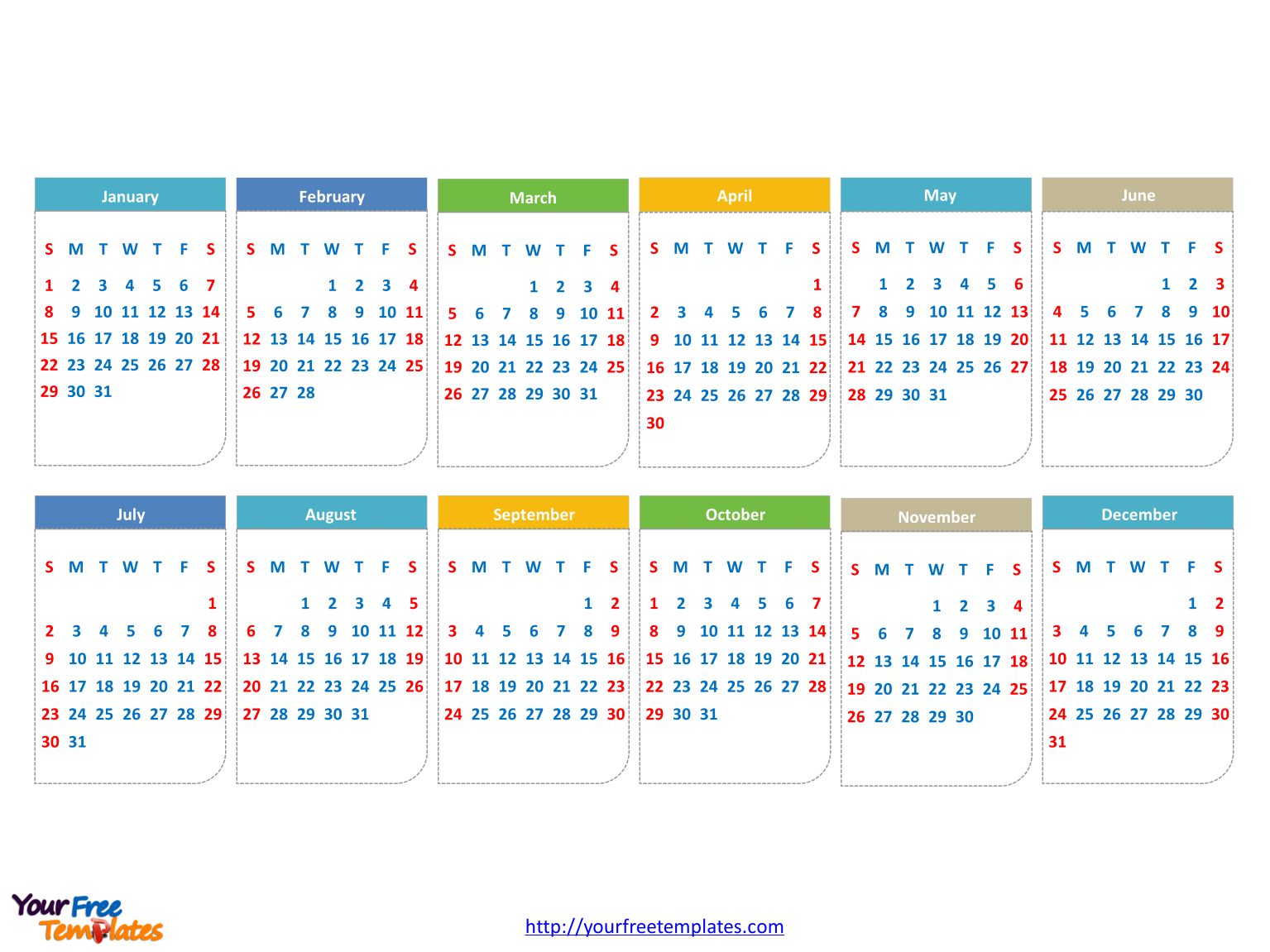 Powerpoint Calendar Template 2017 from yourfreetemplates.com