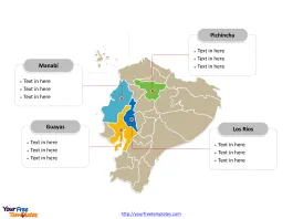 Ecuador Political map labeled with major provinces