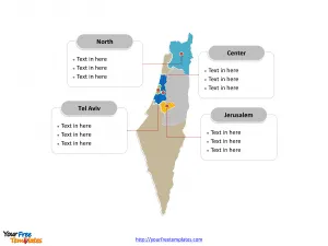 Israel Political map labeled with major districts
