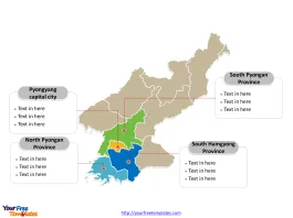 North Korea Political map labeled with major provinces