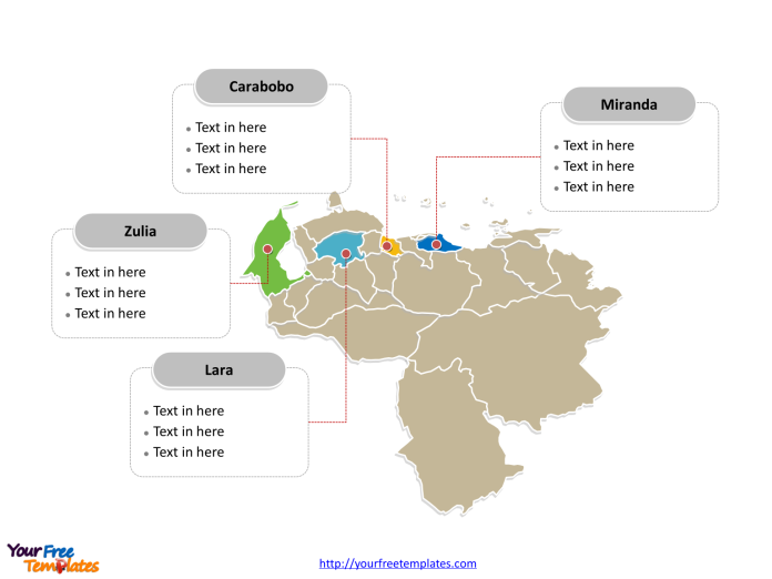 Venezuela Political map labeled with major states