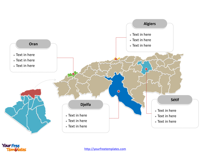 Algeria Political map labeled with major provinces