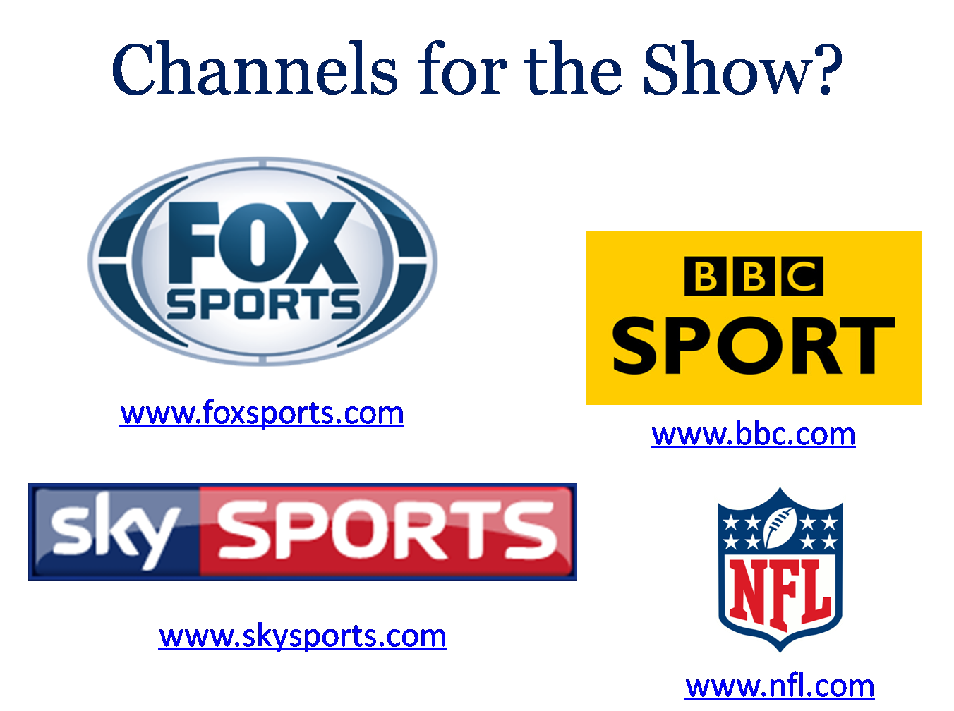 2017 Super Bowl Channels in PowerPoint template