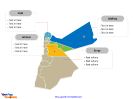 Jordan Political map labeled with major Governorates