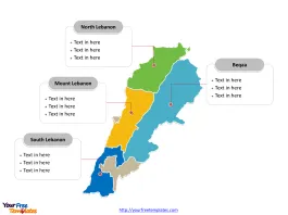 Lebanon Political map labeled with major Governorates