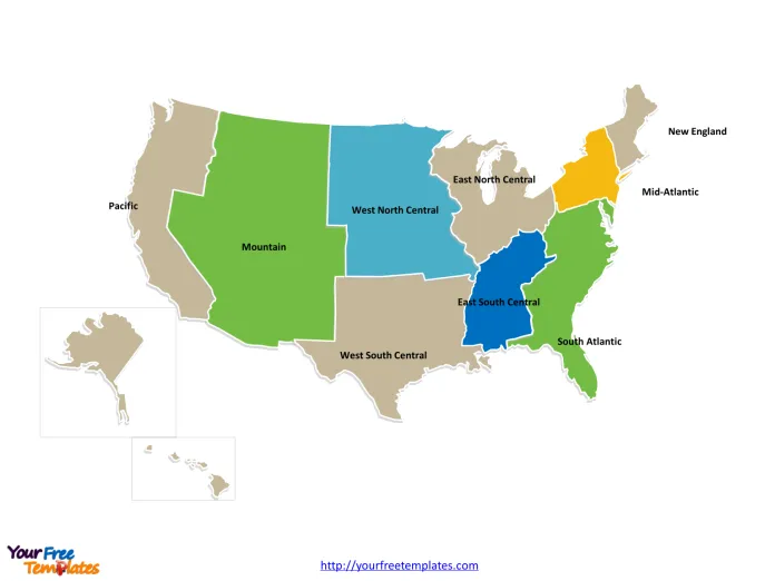 US Region Map Template