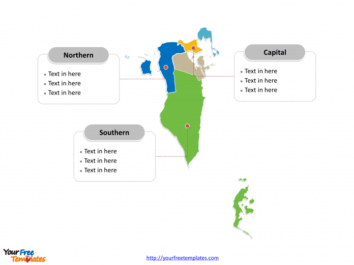 Bahrain Political map labeled with major Governorates