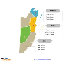 Belize Political map labeled with major Districts