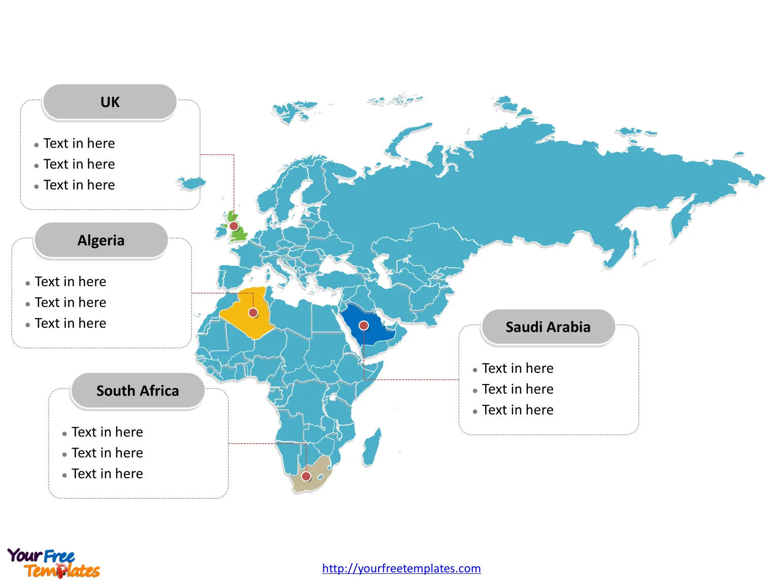 EMEA editable Map labeled with all countries for EMEA map