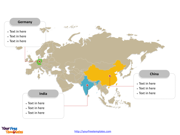 Eurasia Political map labeled with major countries