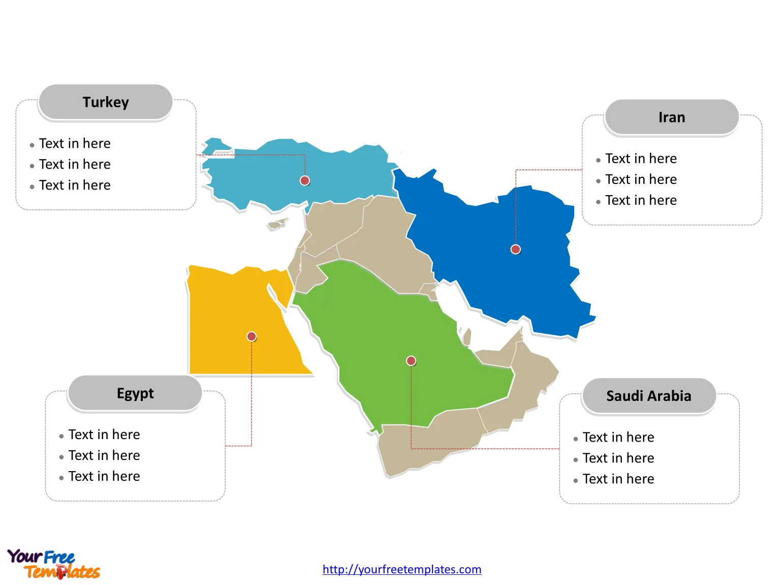 Free Middle East Map Free Powerpoint Templates