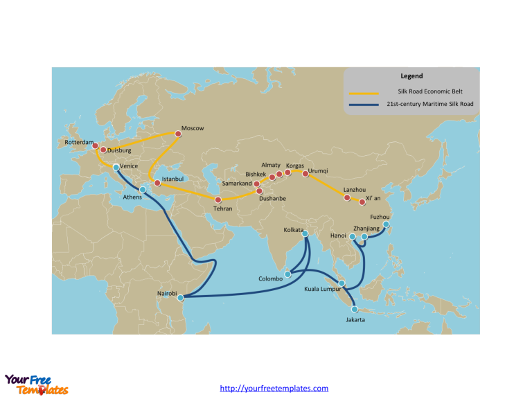 One Belt One Road and Silk Road Map