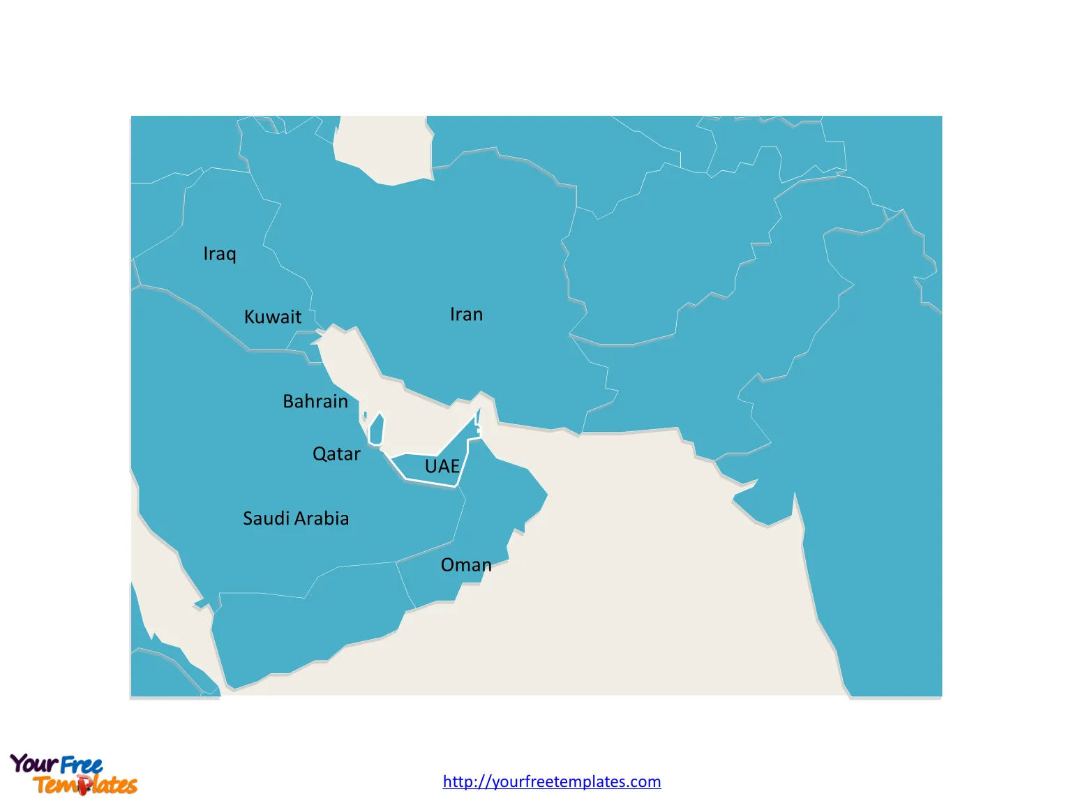 Persian Gulf Political Map with Countries e1490020732236