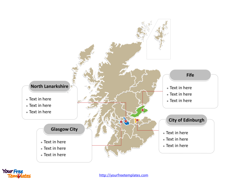 Scotland Political map labeled with major council areas