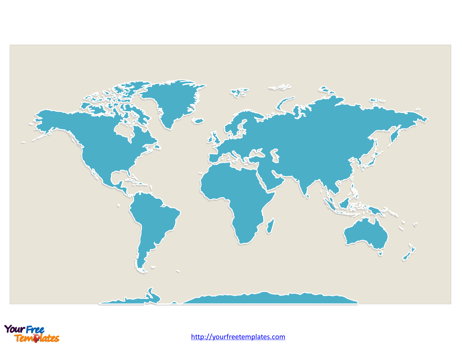 World map with continents as a whole or blank continent map printable