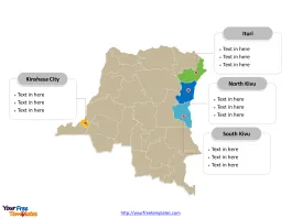 Congo Political map labeled with major provinces