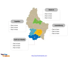 Luxembourg Political map labeled with major cantons